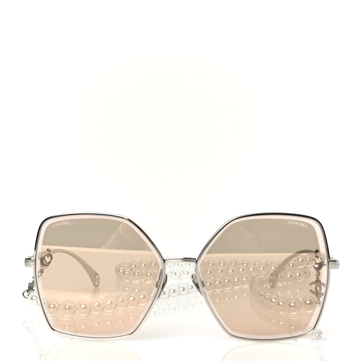 Chanel Butterfly Removable Pearl Chain Sunglasses 4262 Silver