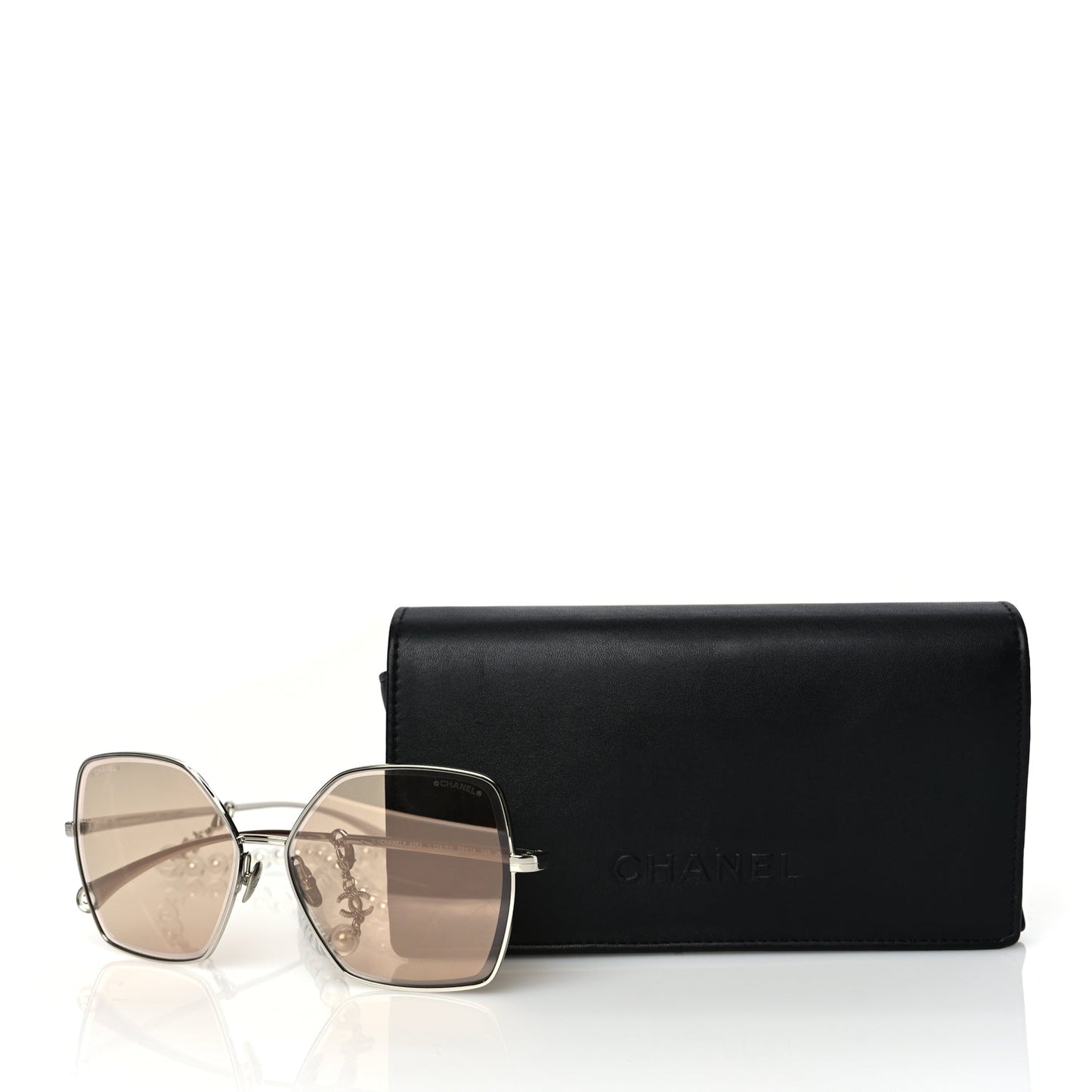 Chanel Butterfly Removable Pearl Chain Sunglasses 4262 Silver