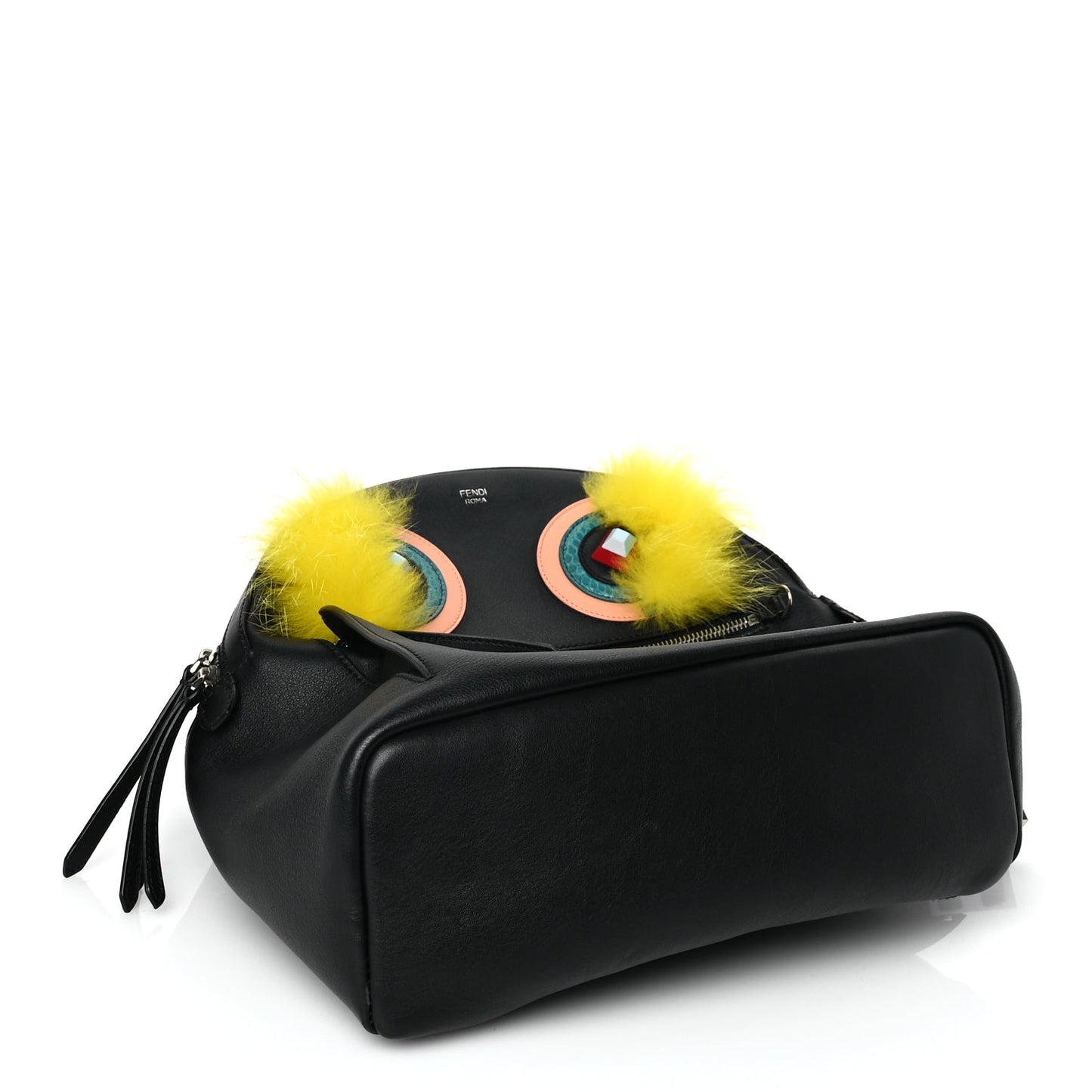 Fendi Vitello Dolce Fox Elaphe Ayers Hypnoteyes Large Backpack  Black Giallo Multicolor