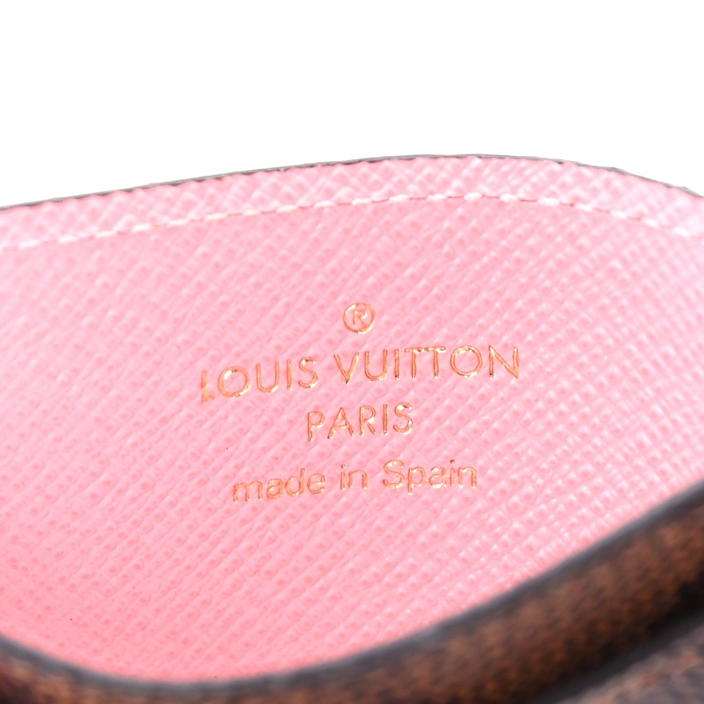 Louis Vuitton Damier Ebene Studded Card Holder Pink