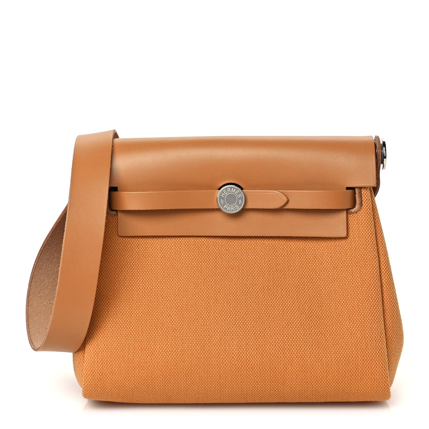 Hermes Military Toile Vache Hunter Herbag Zip Retourne 20 Naturel Sable