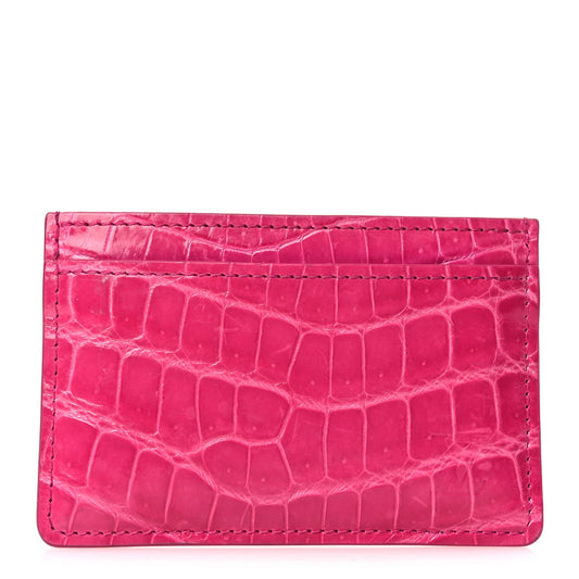 Louis Vuitton Crocodile Card Holder Fuchsia