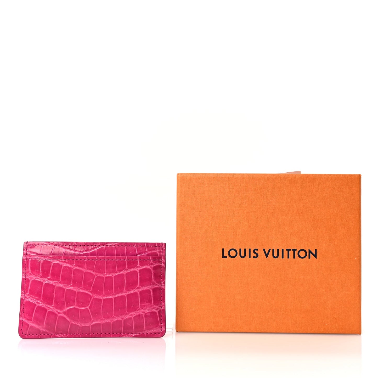 Louis Vuitton Crocodile Card Holder Fuchsia
