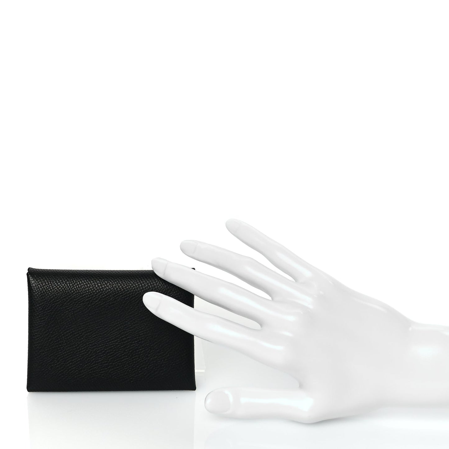 Hermes Epsom Calvi Duo Card Case Black