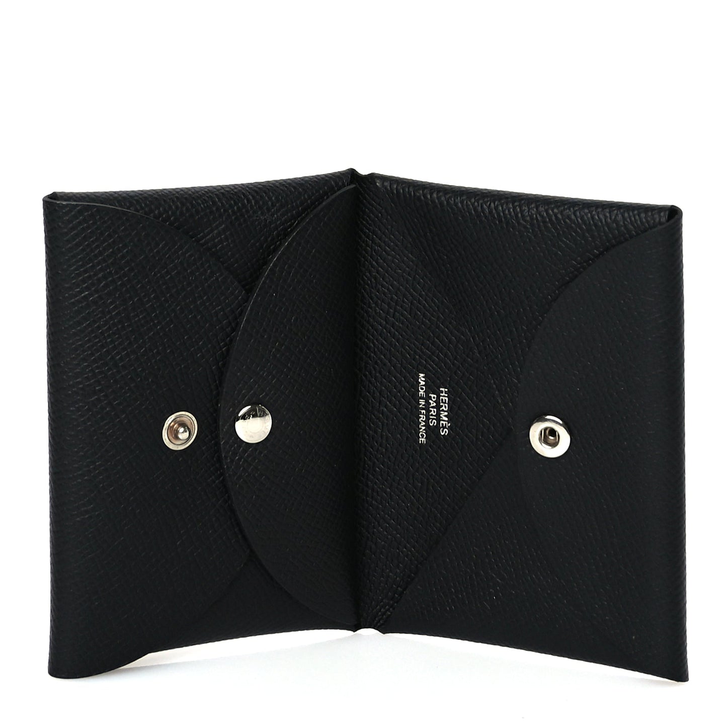 Hermes Epsom Calvi Duo Card Case Black