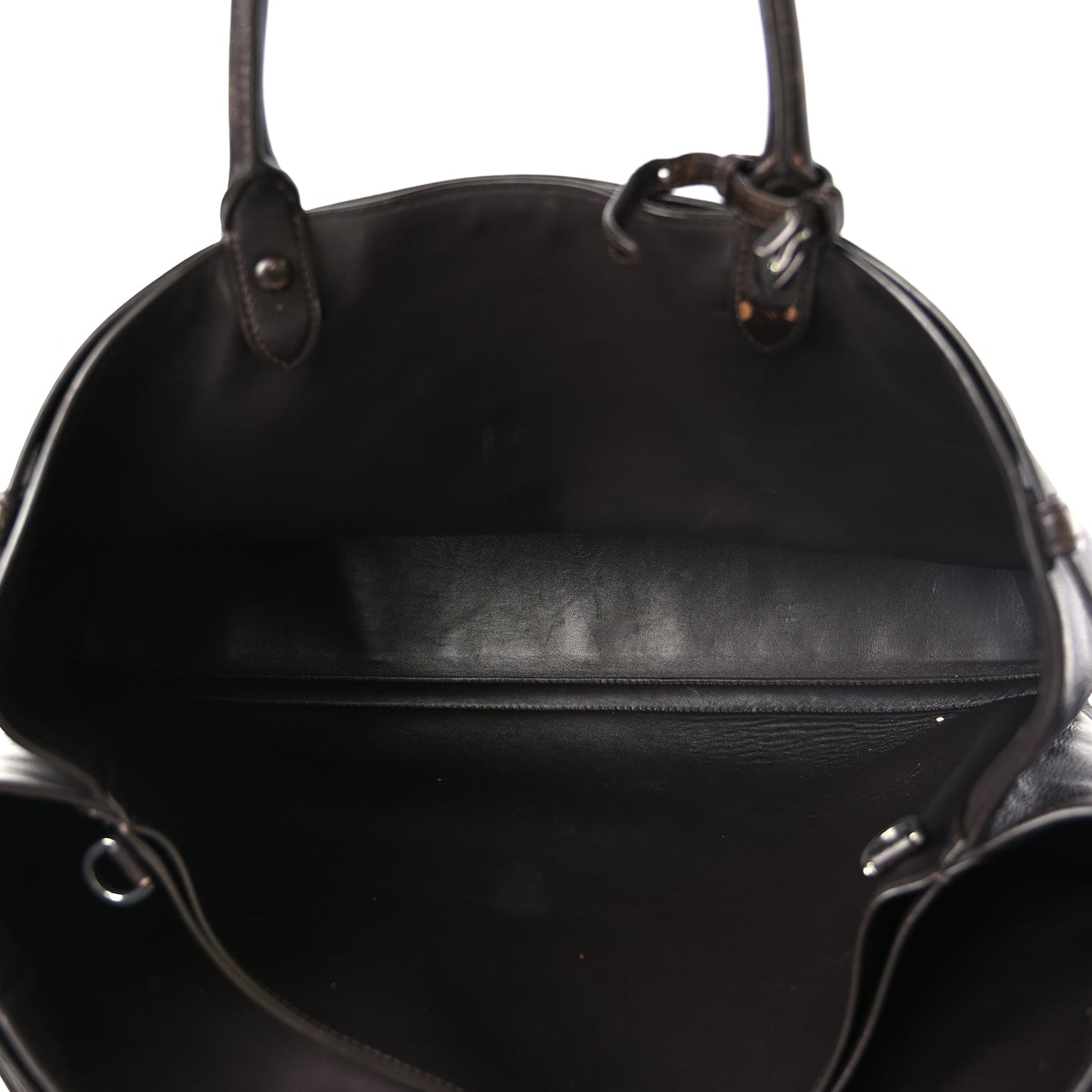 Prada Nappa Vintage Effect Large Buckle Bag With Belt Dark Brown