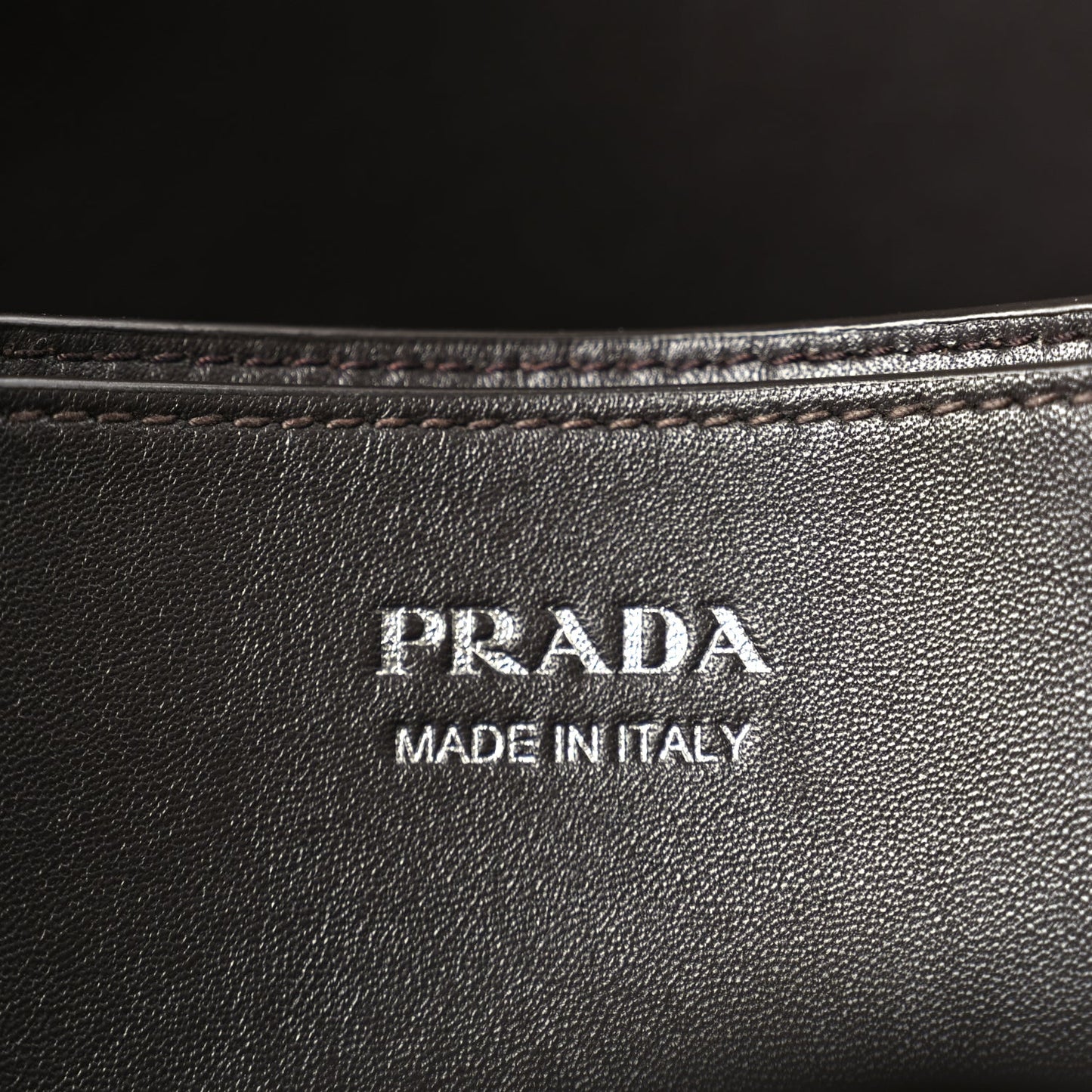 Prada Nappa Vintage Effect Large Buckle Bag With Belt Dark Brown