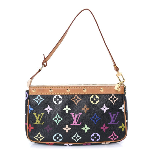 Louis Vuitton Monogram Multicolor Pochette Accessories  Black
