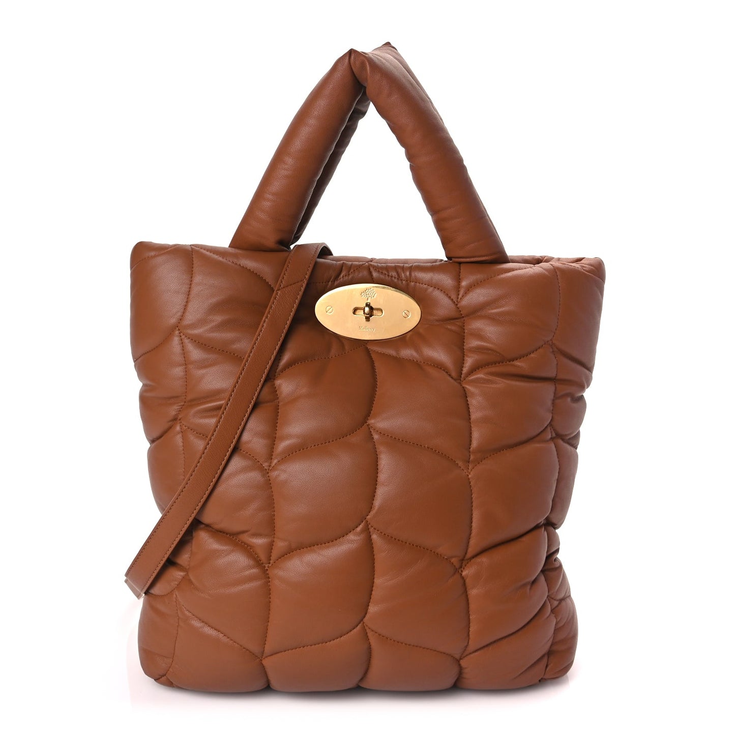 Mulberry Nappa Pillow Quilted Big Softie Tote Tobacco