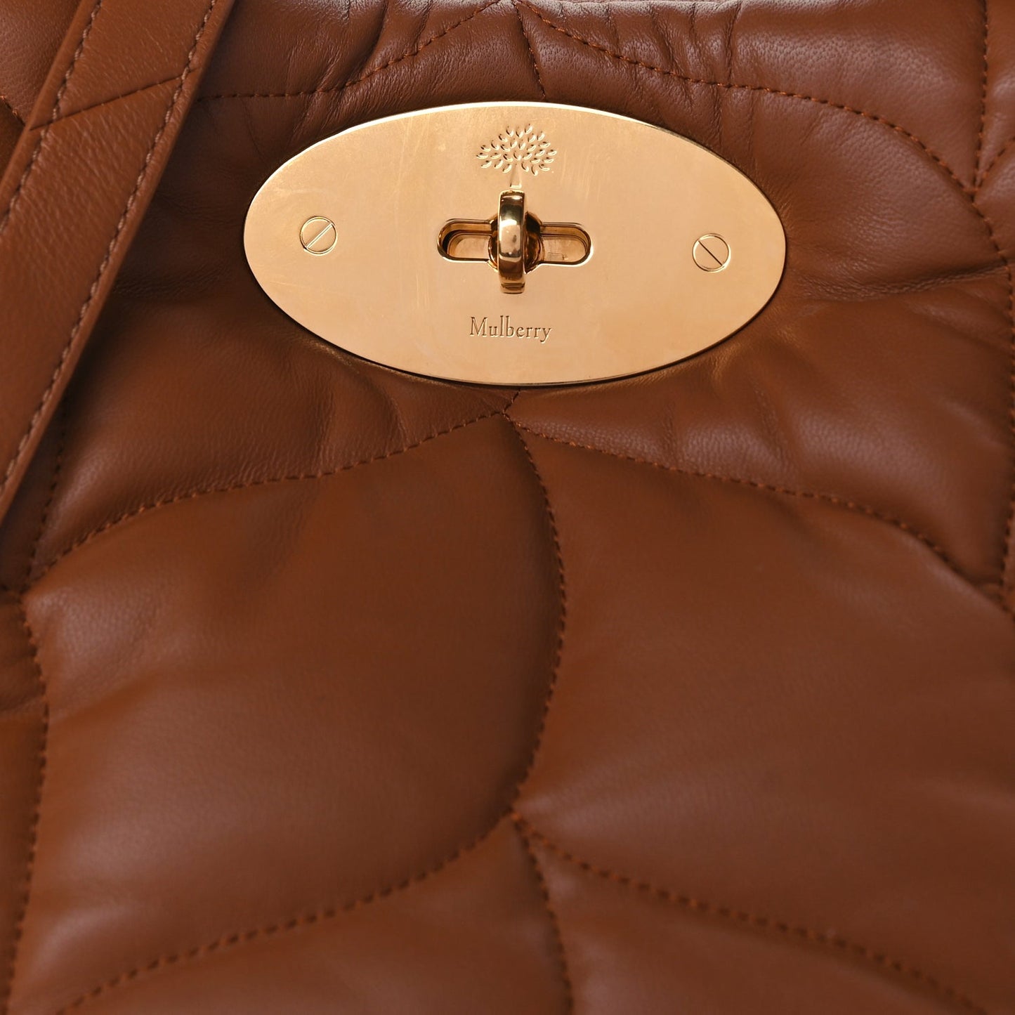Mulberry Nappa Pillow Quilted Big Softie Tote Tobacco