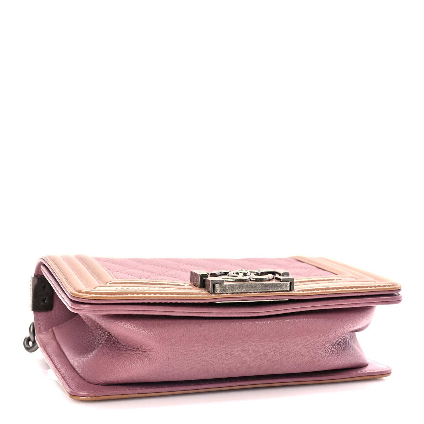 Chanel Goatskin Quilted Patent Small Duo Boy Flap Pink