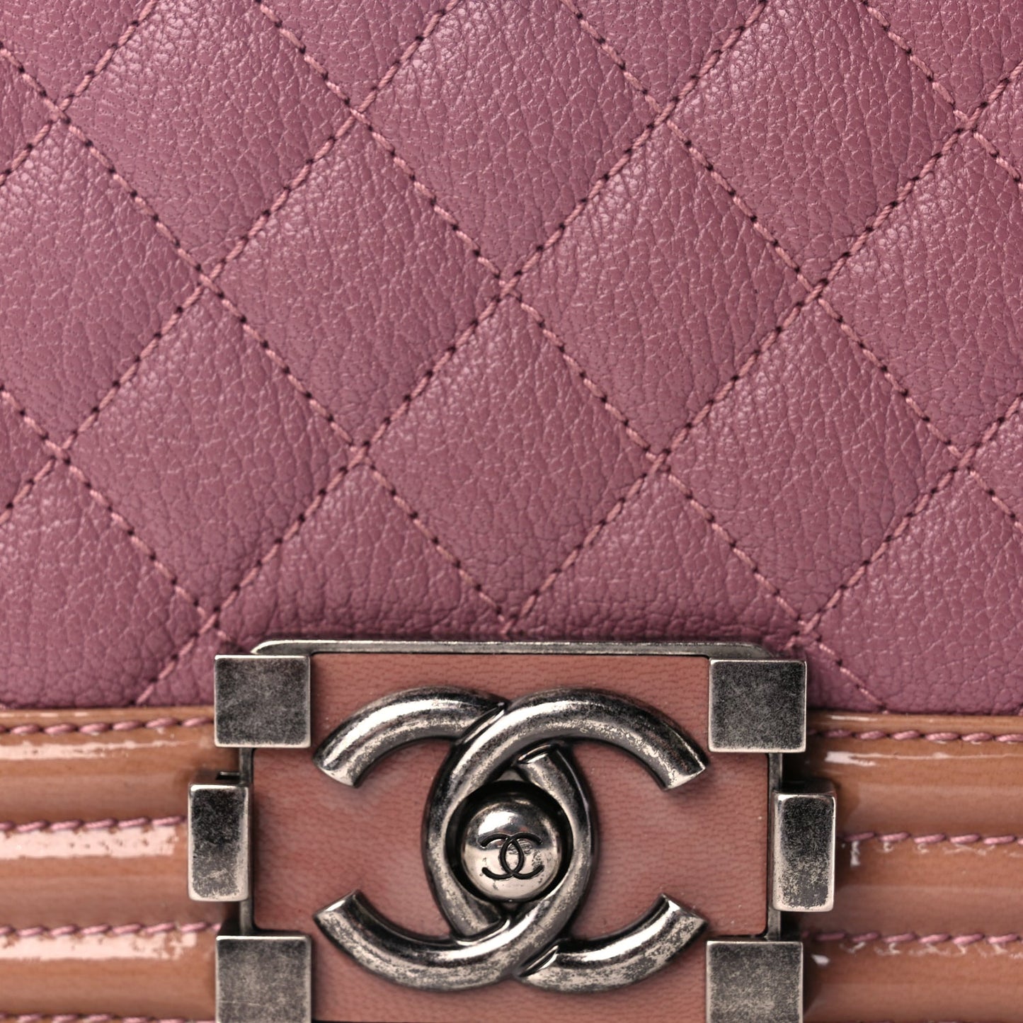 Chanel Goatskin Quilted Patent Small Duo Boy Flap Pink