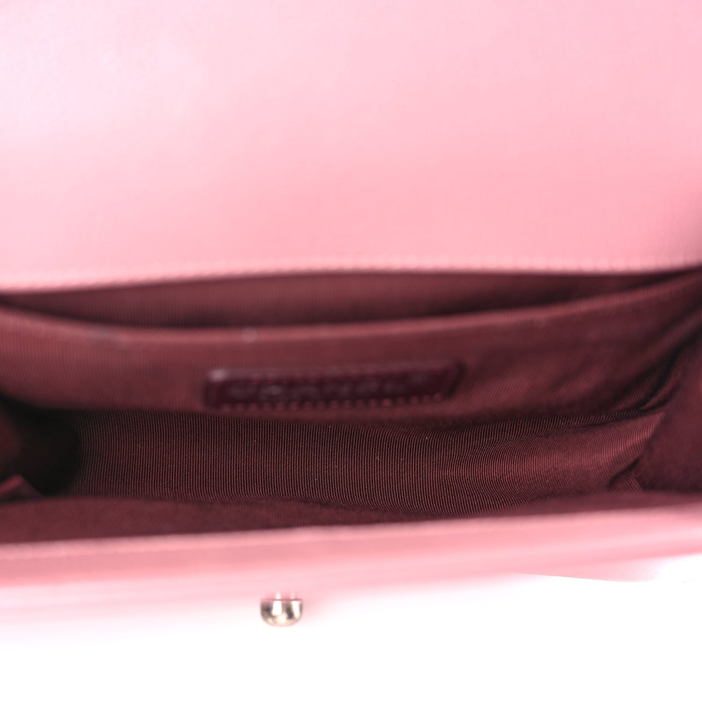 Chanel Goatskin Quilted Patent Small Duo Boy Flap Pink