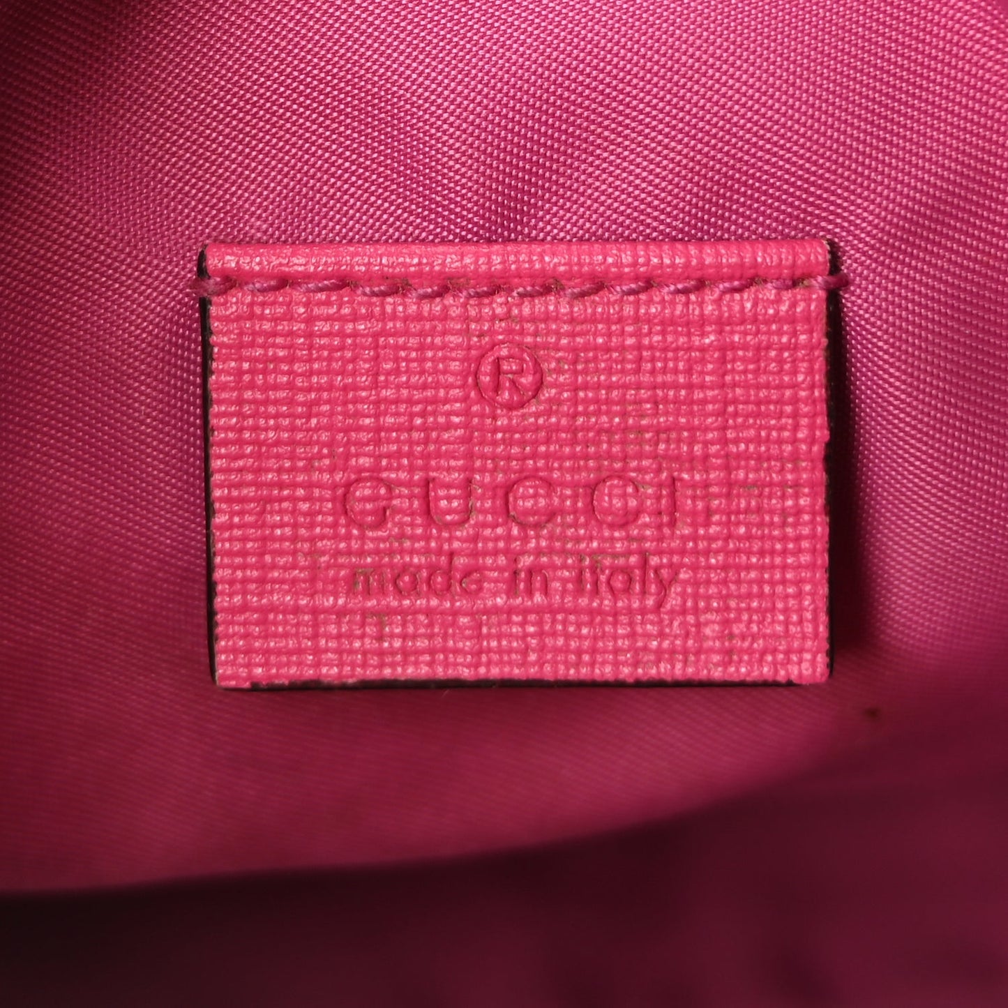Gucci GG Supreme Monogram Web Textured Dollar Calfskin Dragon Bowling Bag Pink