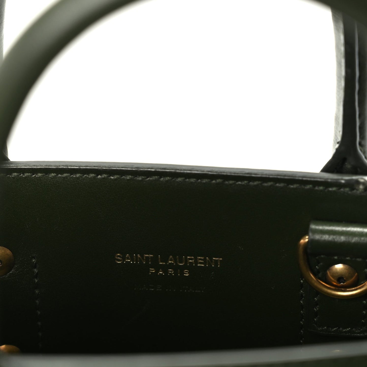 Saint Laurent Calfskin Nano Sac De Jour Green