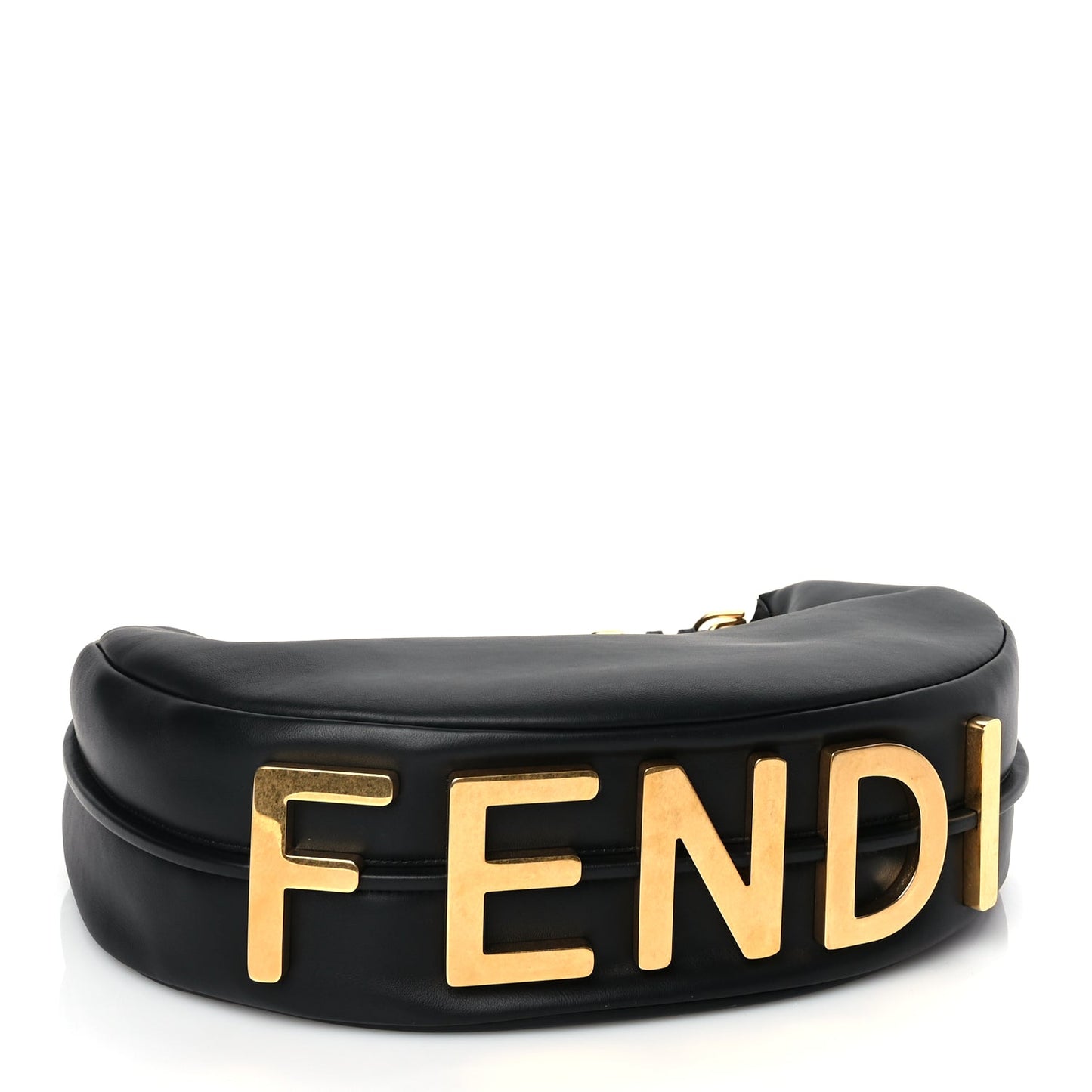 Fendi Vitello Grace Matte Medium Fendigraphy Hobo Bag Black