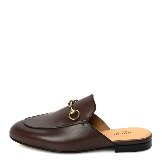 Gucci Womens Princetown Slippers 37 Fondente Brown
