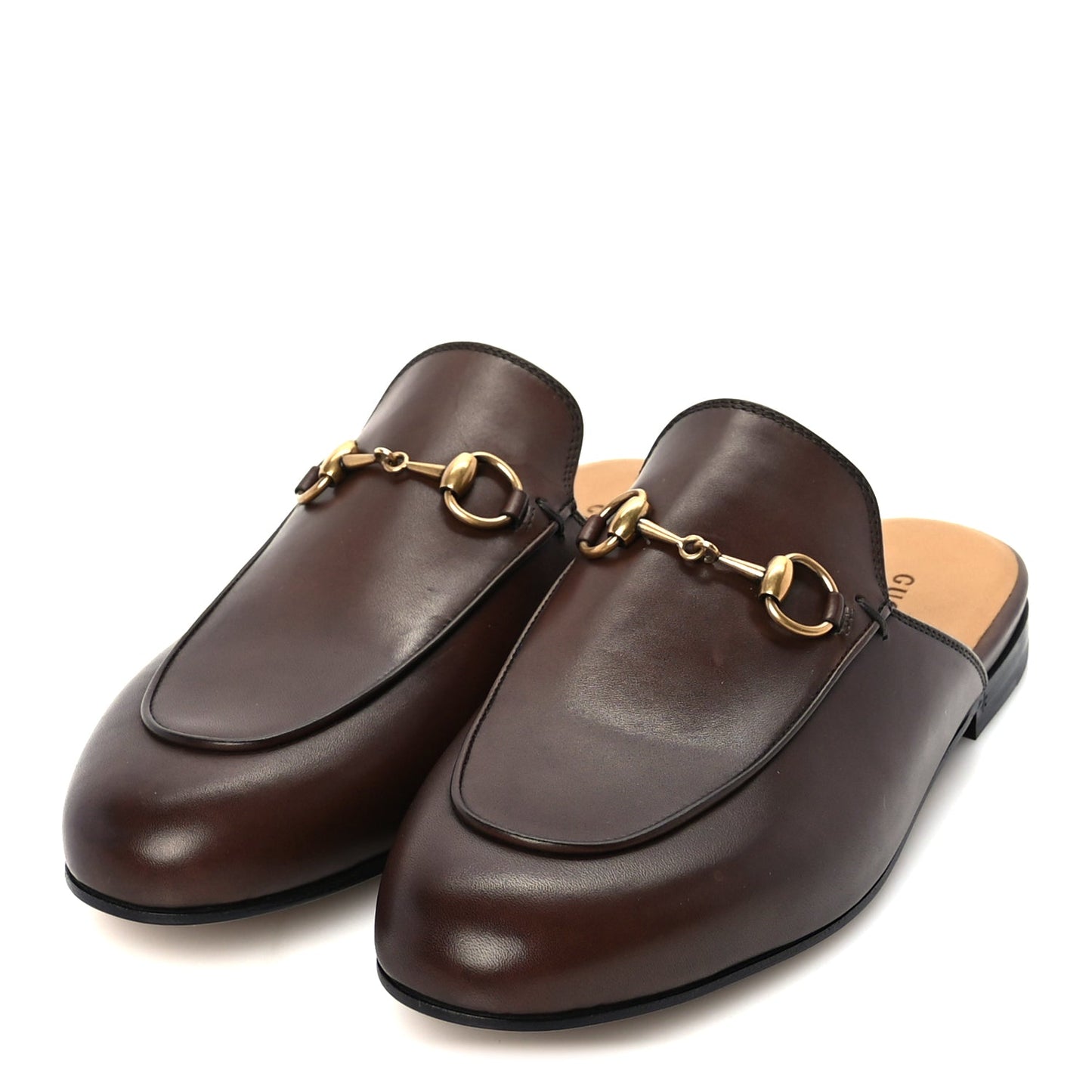 Gucci Womens Princetown Slippers 37 Fondente Brown