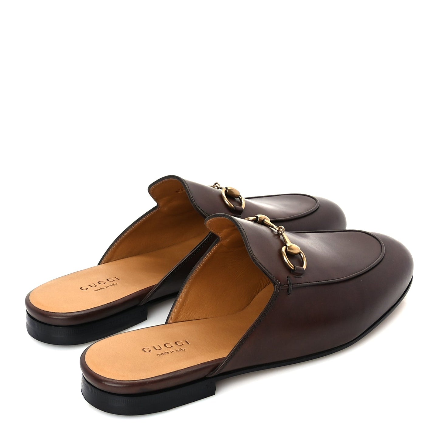 Gucci Womens Princetown Slippers 37 Fondente Brown