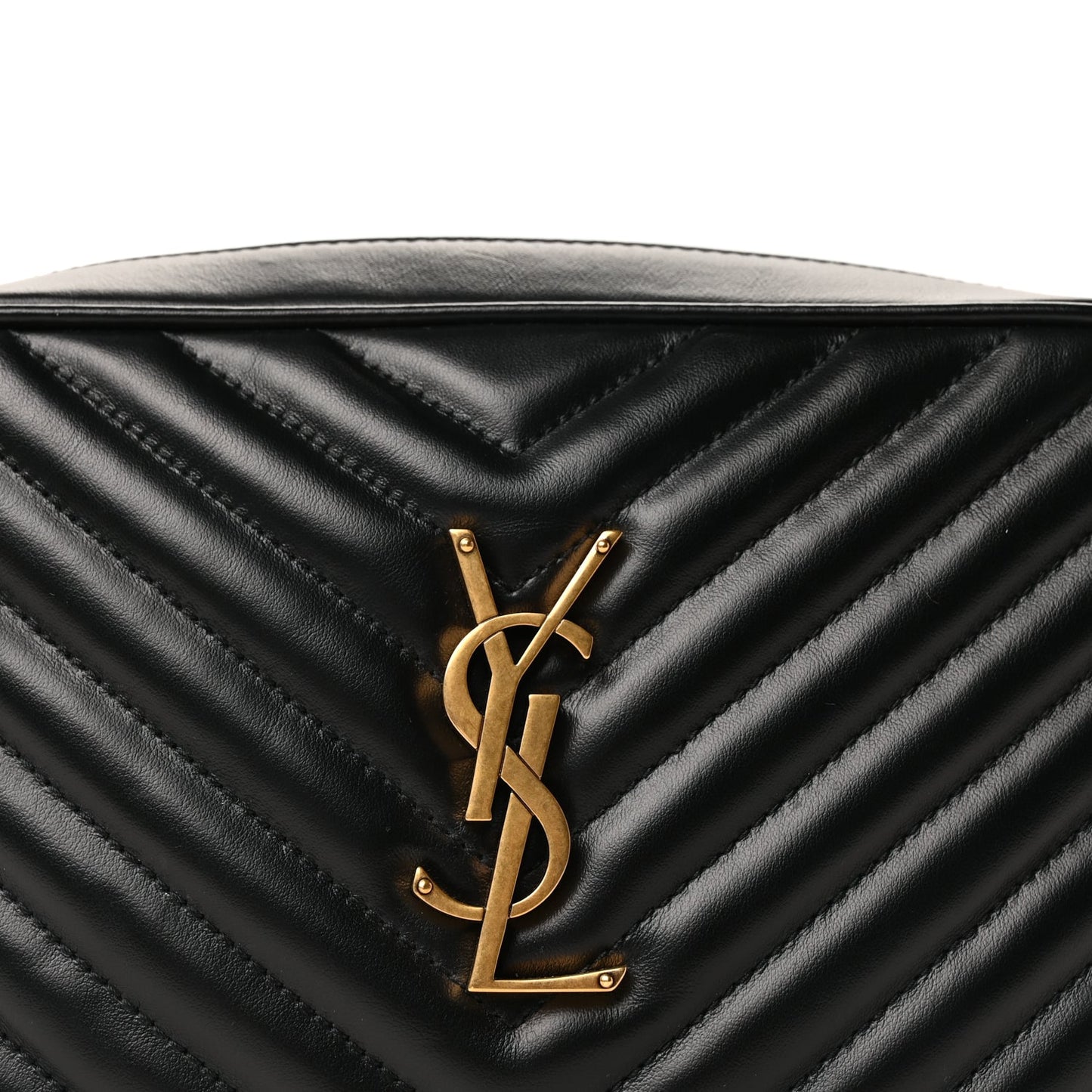 Saint Laurent Calfskin Matelasse Monogram Lou Camera Bag Black