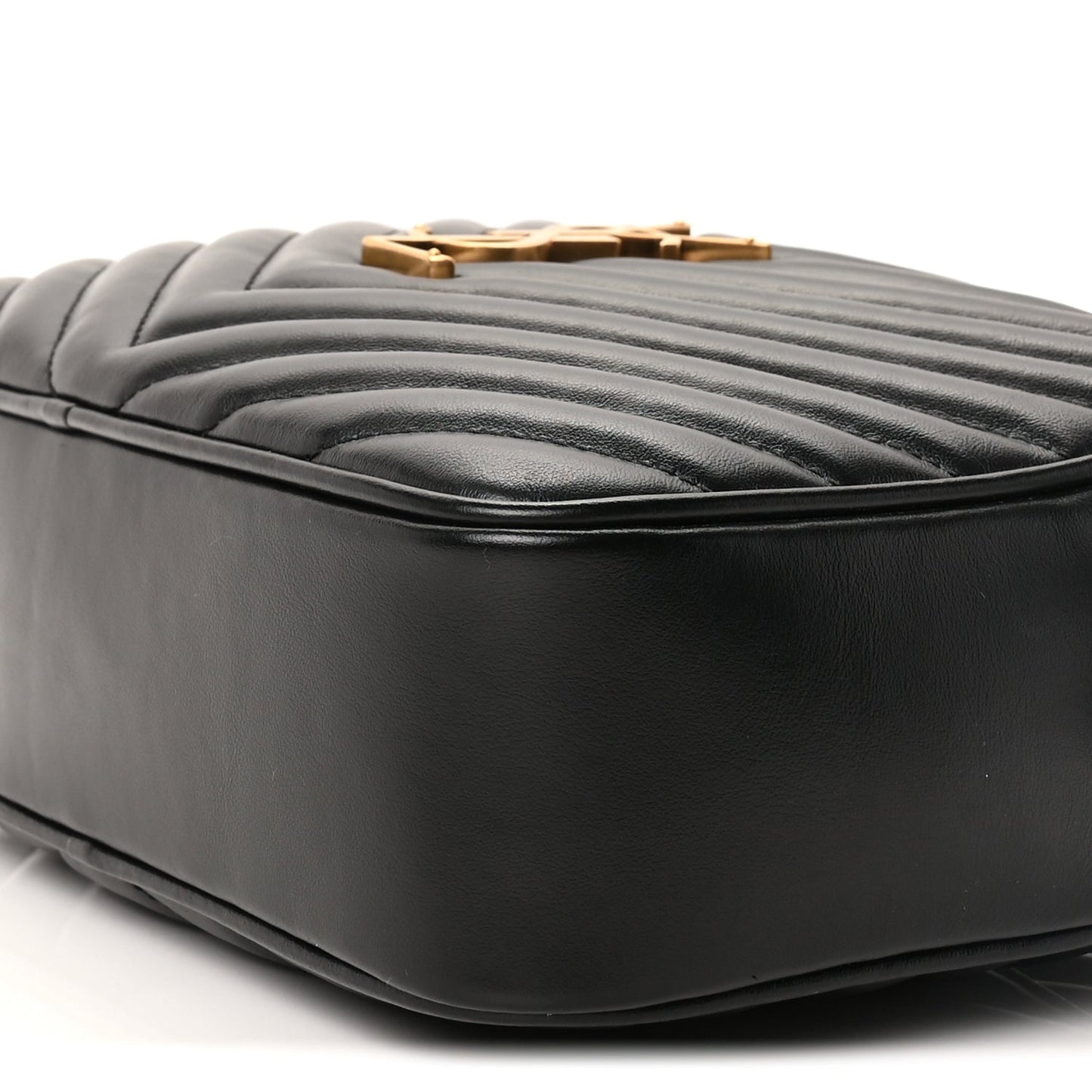 Saint Laurent Calfskin Matelasse Monogram Lou Camera Bag Black