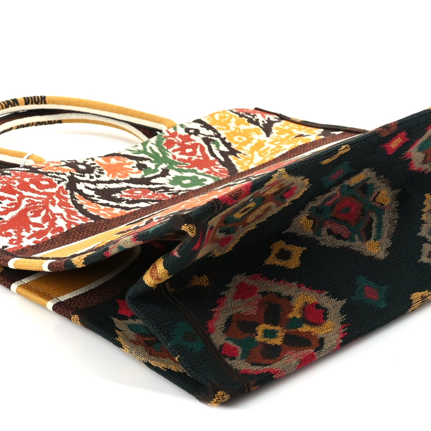 Christian Dior Canvas Embroidered Large Paisley Book Tote Multicolor