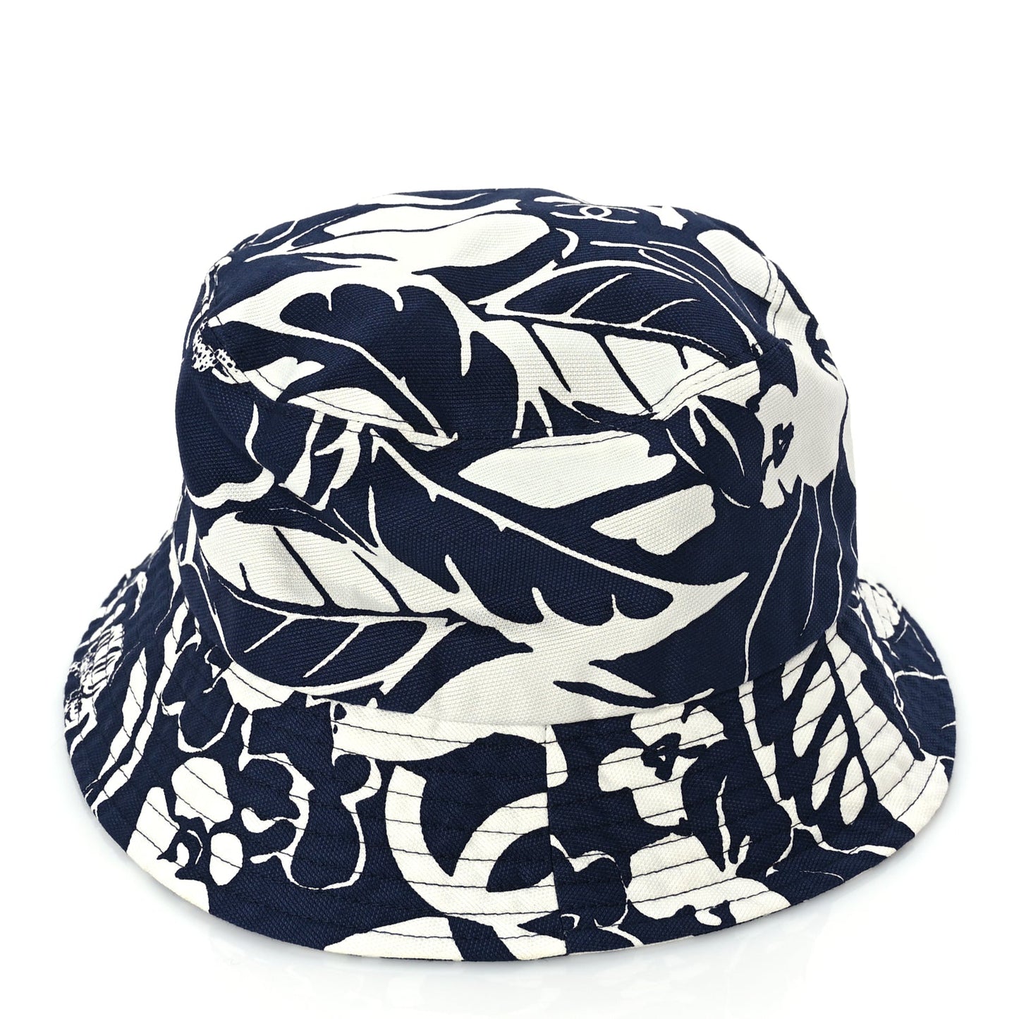 Chanel Cotton Canvas Bucket Hat L Navy Ivory