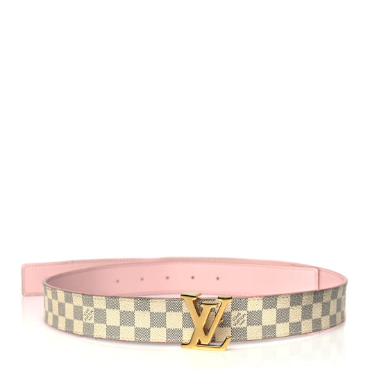 Louis Vuitton Damier Azur 30mm LV Initiales Reversible Belt 85 34 Pink