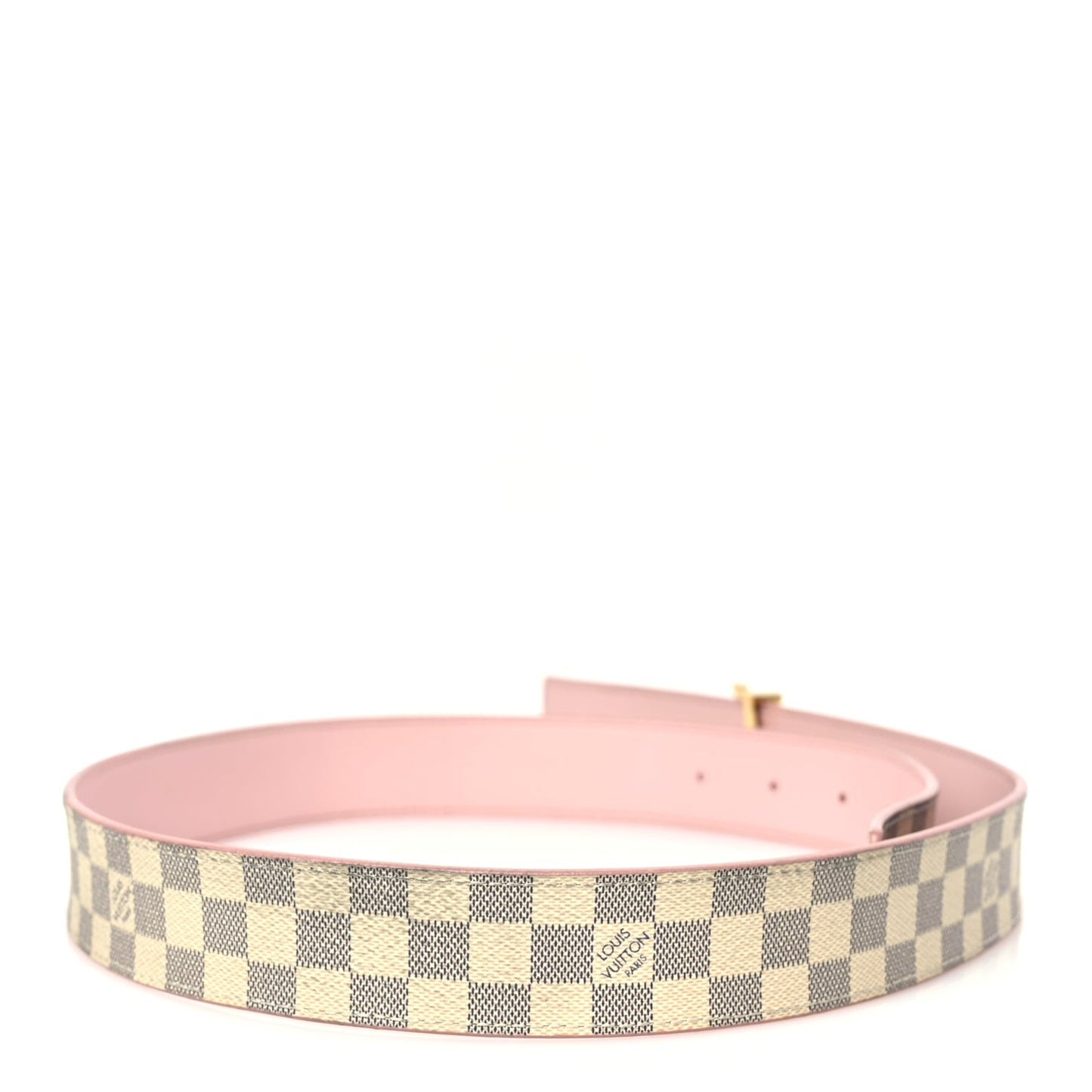 Louis Vuitton Damier Azur 30mm LV Initiales Reversible Belt 85 34 Pink
