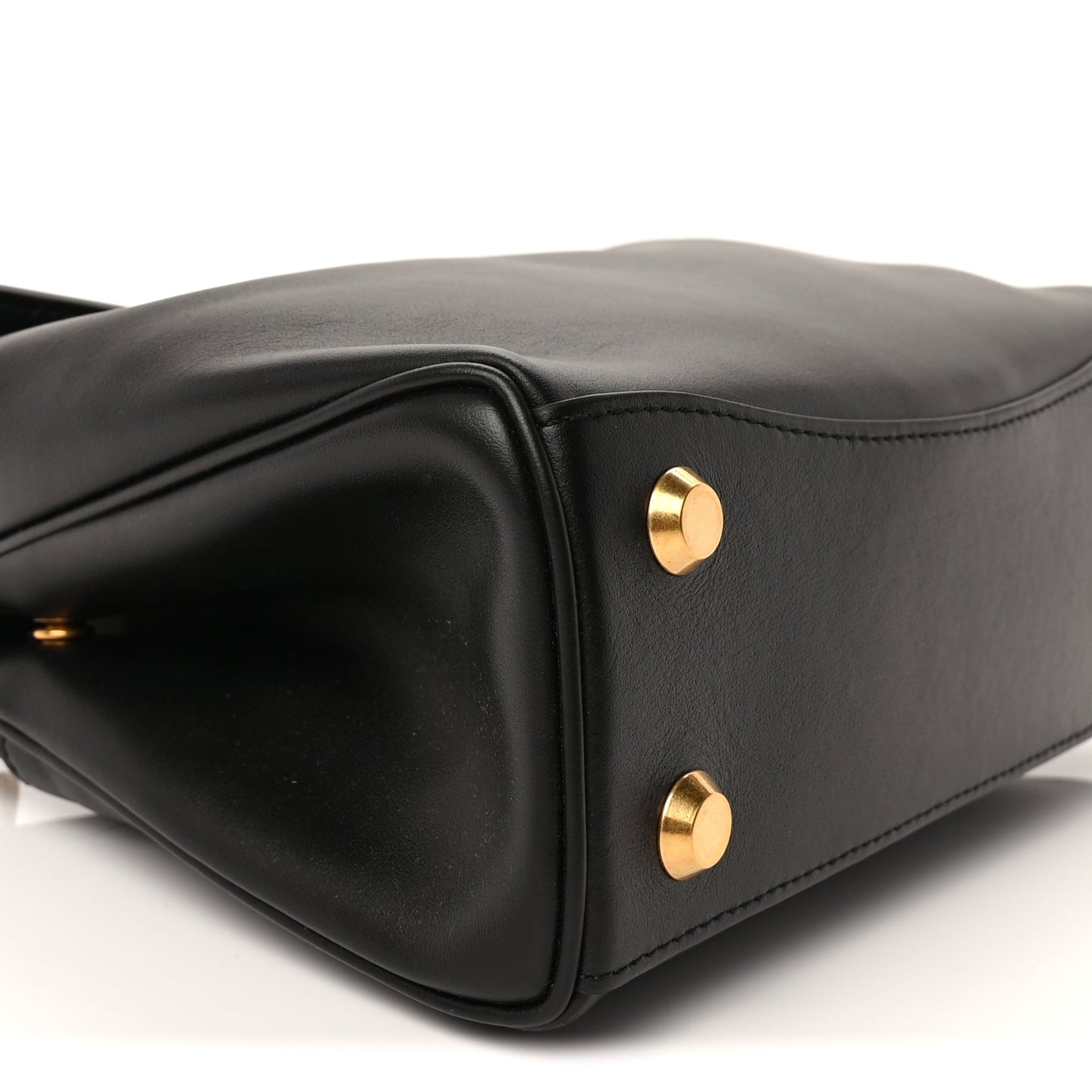 Balenciaga Natural Smooth Calfskin Small Rodeo Top Handle Handbag Black