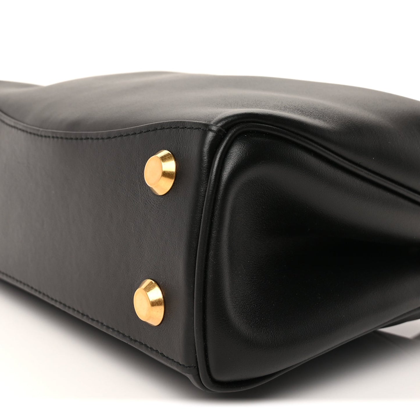 Balenciaga Natural Smooth Calfskin Small Rodeo Top Handle Handbag Black