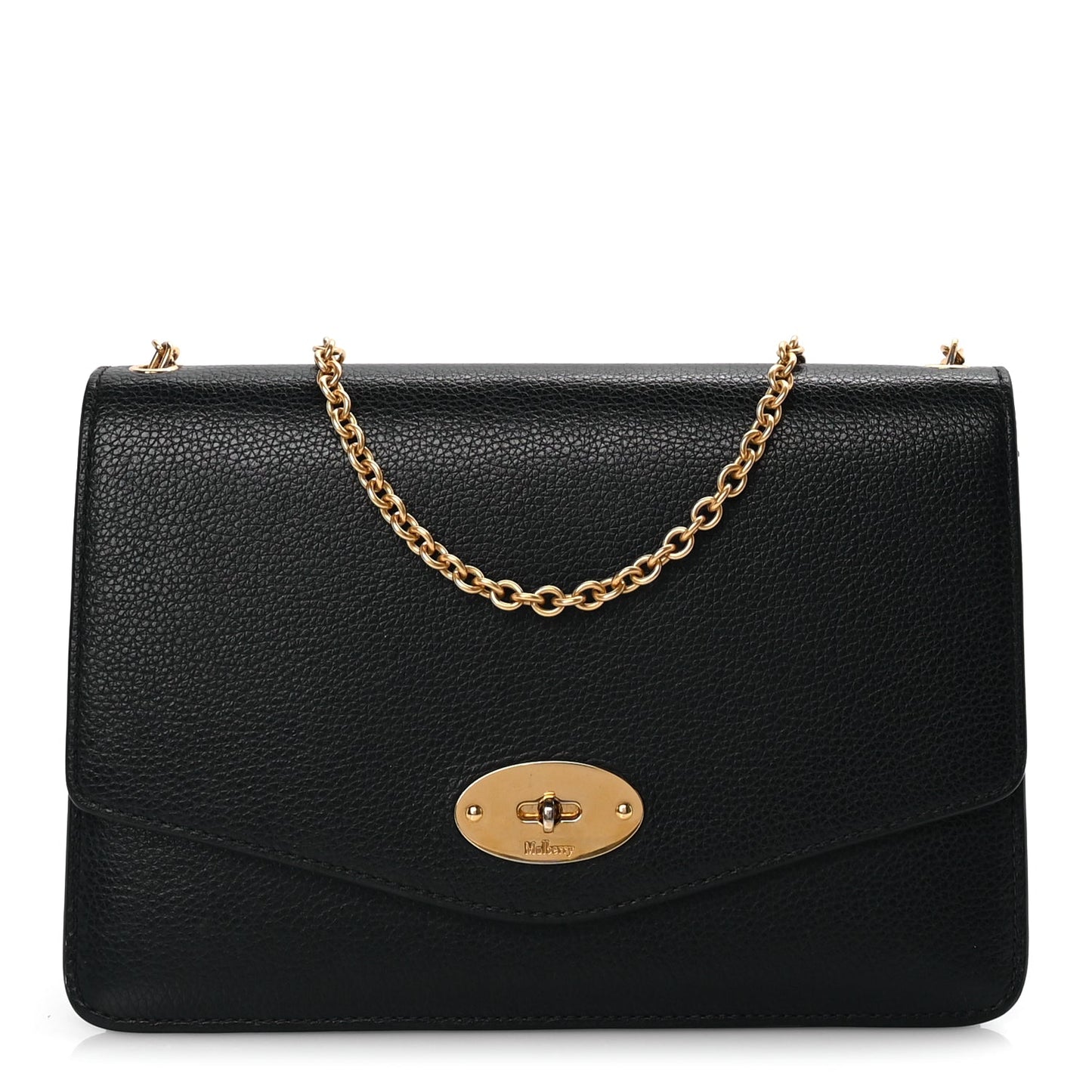 Mulberry Small Classic Grain Calfskin Medium Darley  Black
