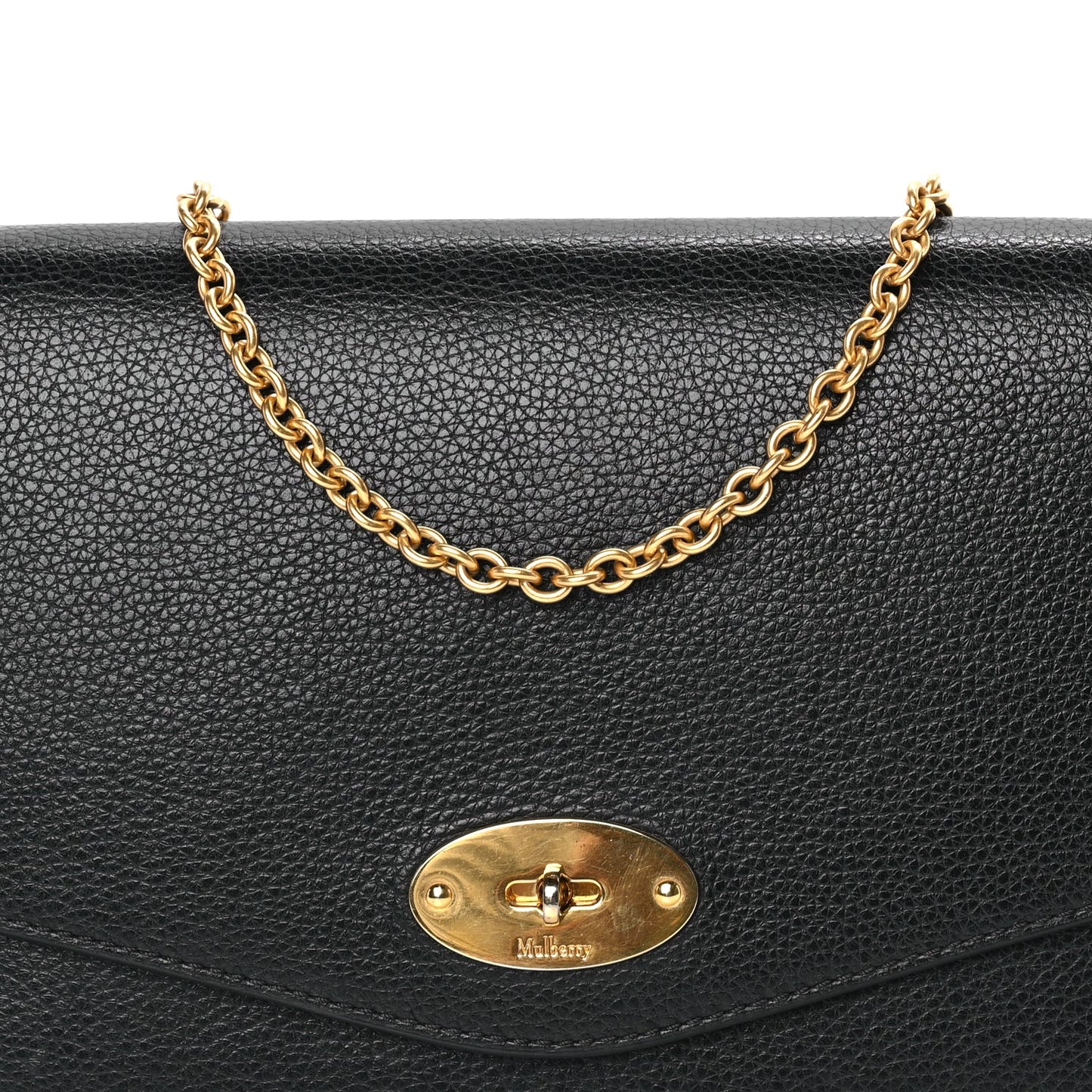 Mulberry Small Classic Grain Calfskin Medium Darley  Black