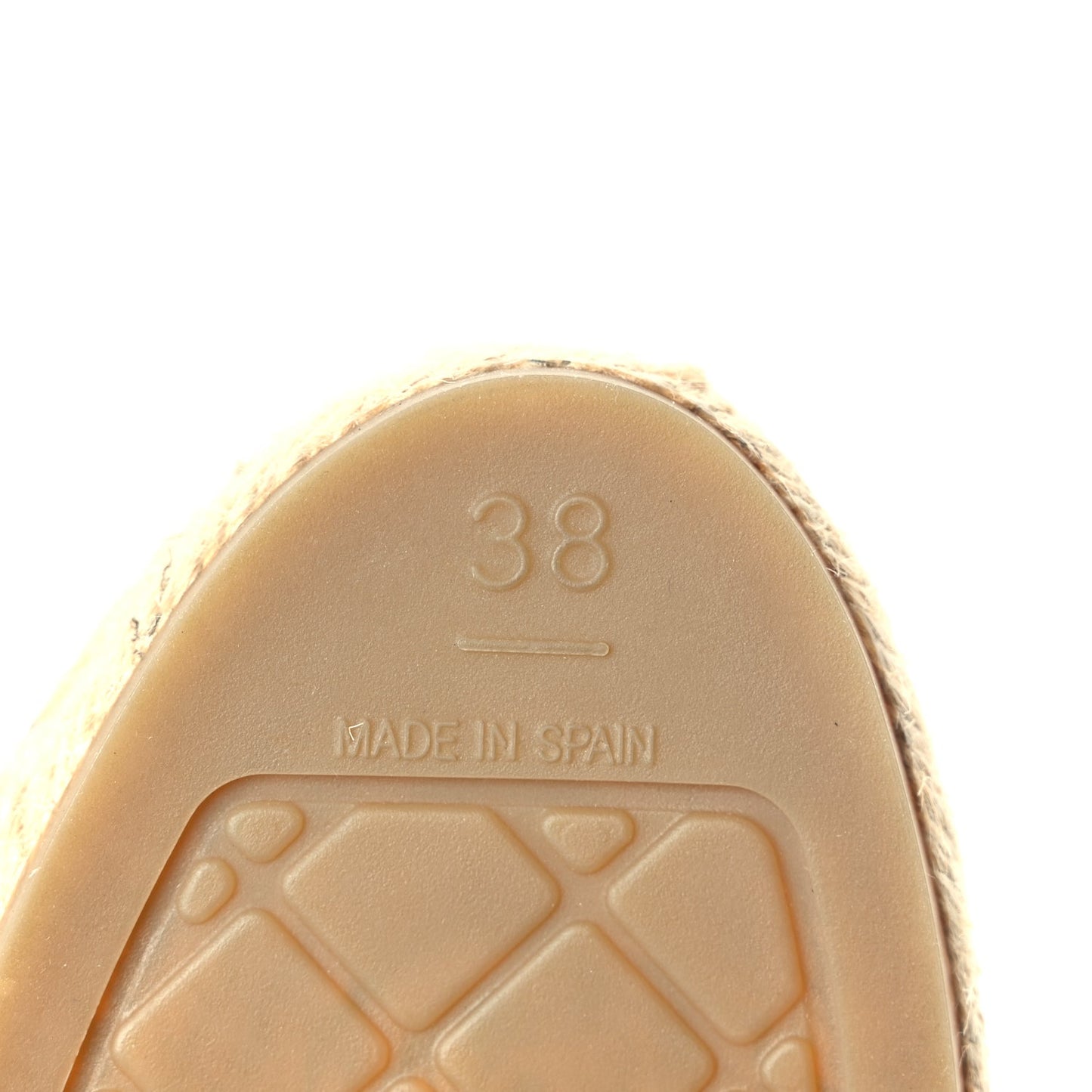 Chanel Lambskin Printed Coco Beach Espadrilles 38 Beige Black