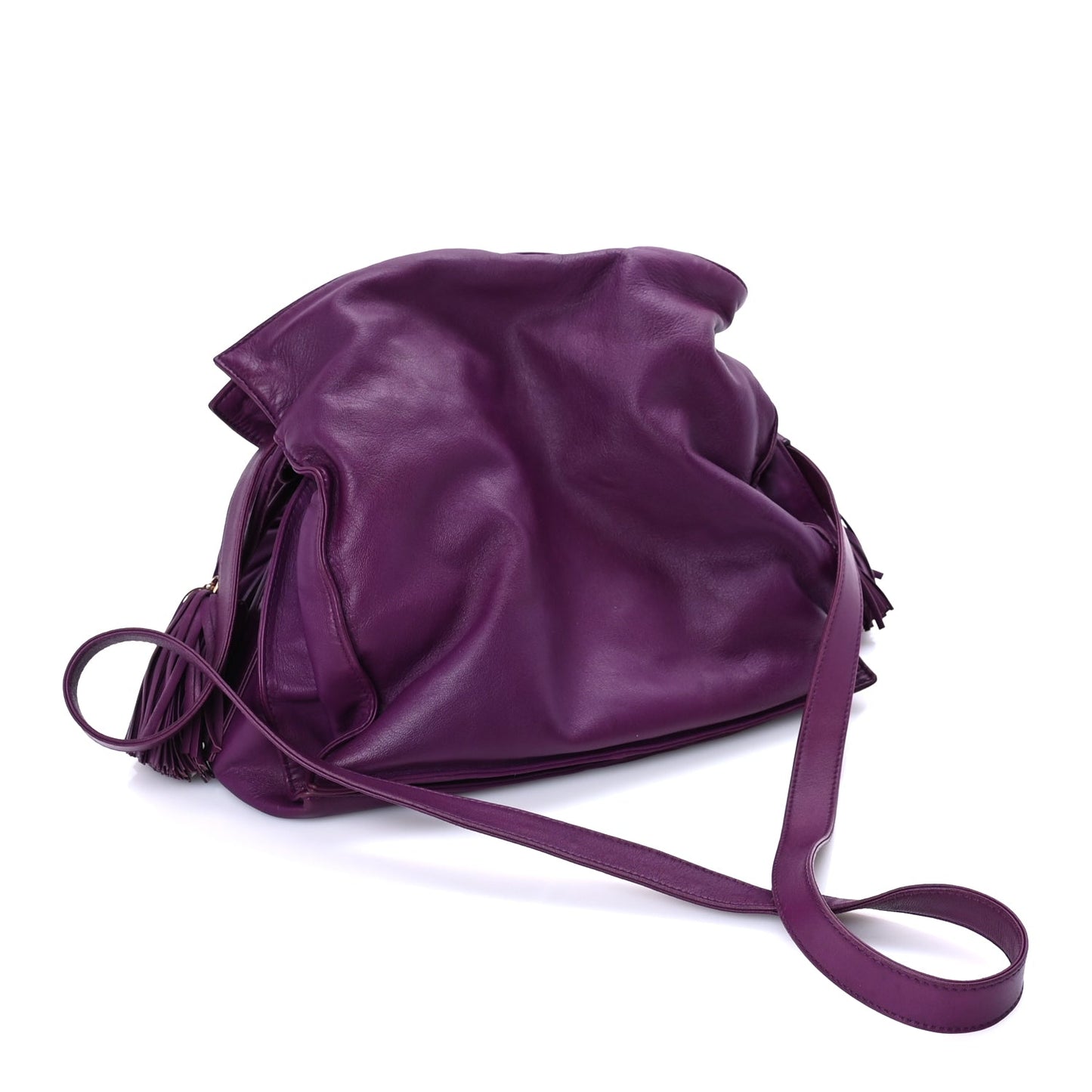 Loewe Calfskin Flamenco Shoulder Bag  Purple