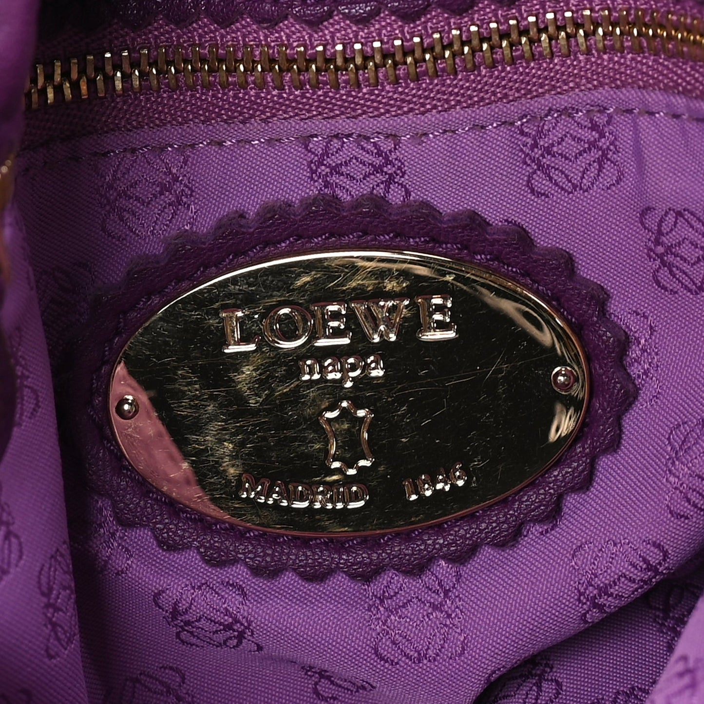 Loewe Calfskin Flamenco Shoulder Bag  Purple
