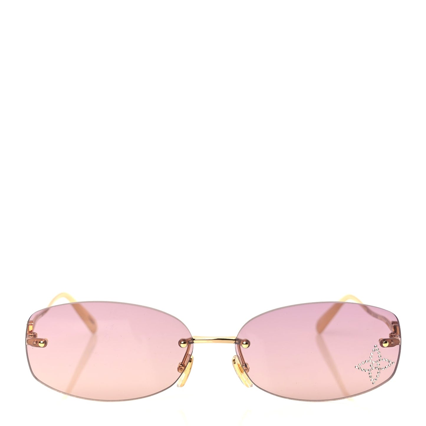 Louis Vuitton Metal Crystal LV Glam 2.0 Oval Sunglasses Pink