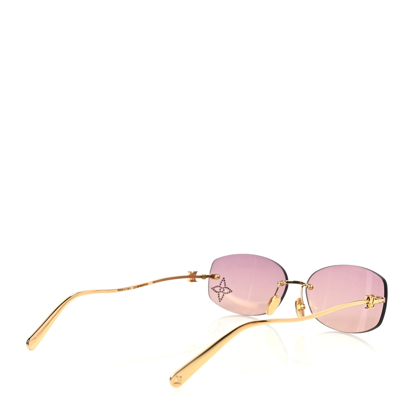 Louis Vuitton Metal Crystal LV Glam 2.0 Oval Sunglasses Pink