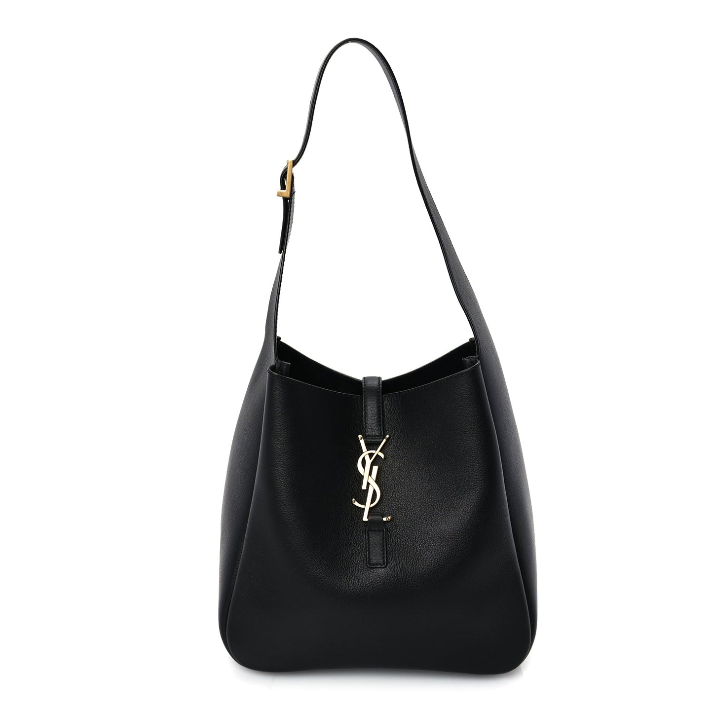 Saint Laurent Grained Calfskin Small Le 5 A 7 Supple Hobo Black
