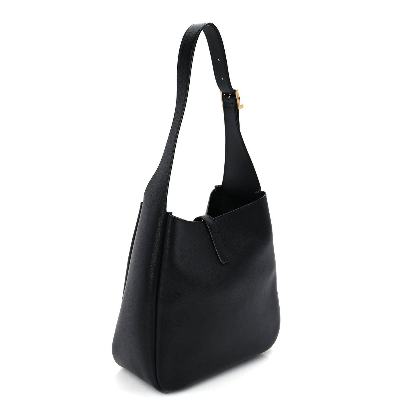 Saint Laurent Grained Calfskin Small Le 5 A 7 Supple Hobo Black