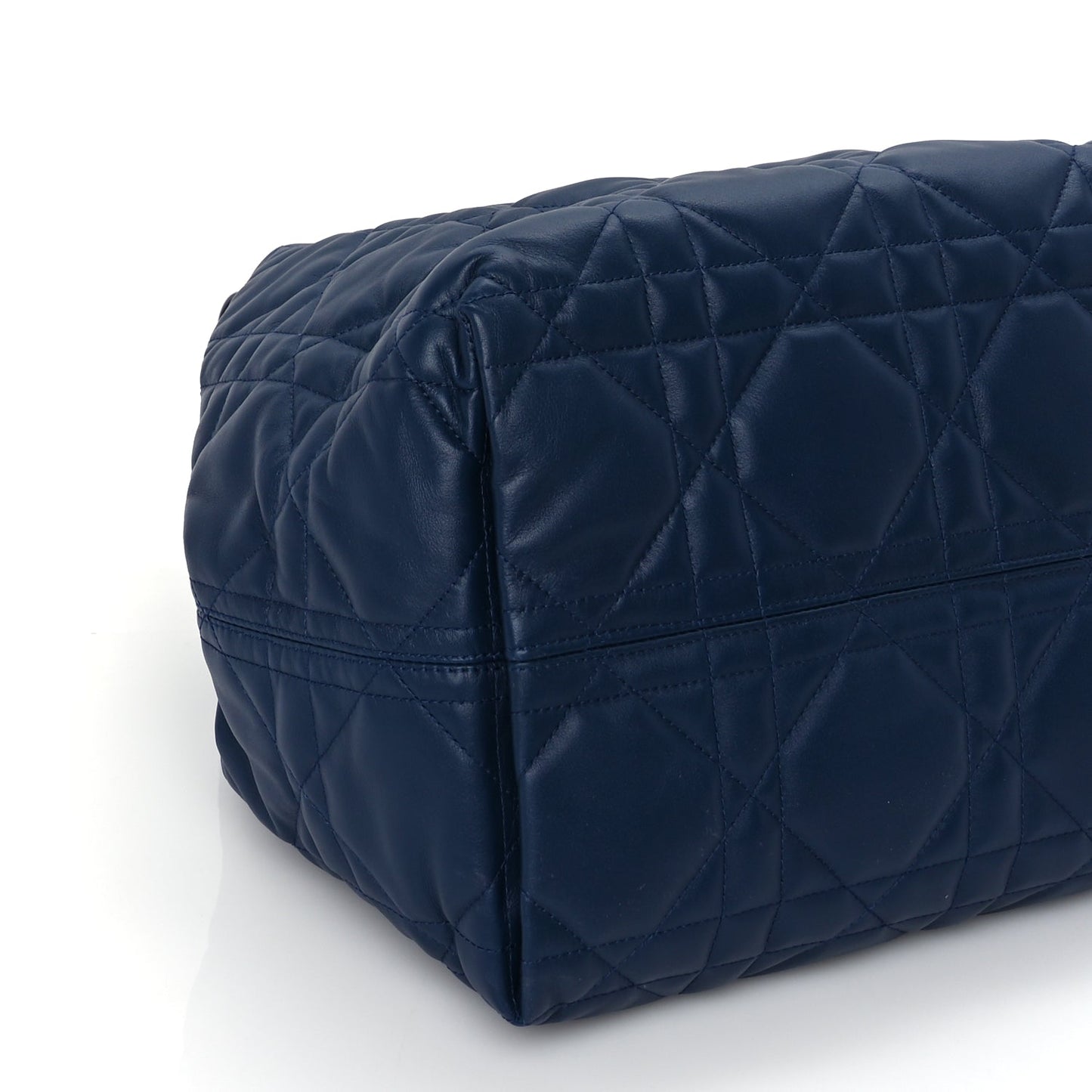 Christian Dior Calfskin Macrocannage Large Toujours   Deep Ocean Blue