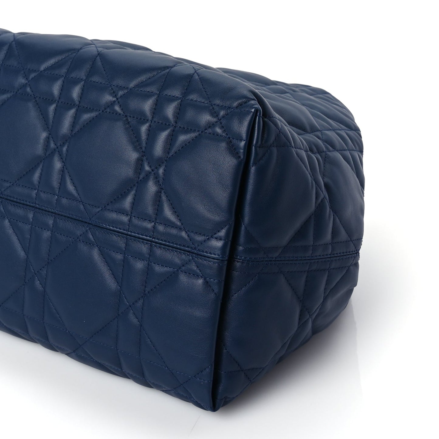 Christian Dior Calfskin Macrocannage Large Toujours   Deep Ocean Blue