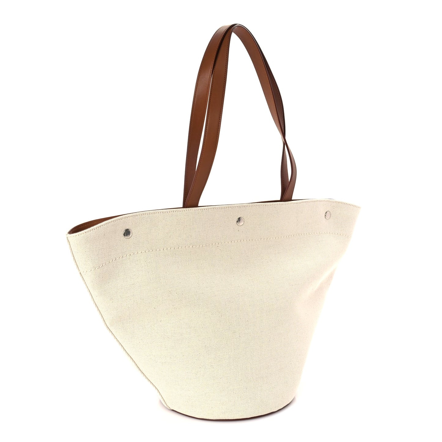 Saint Laurent Linen Calfskin Rive Gauche Tote  Greggio Brick