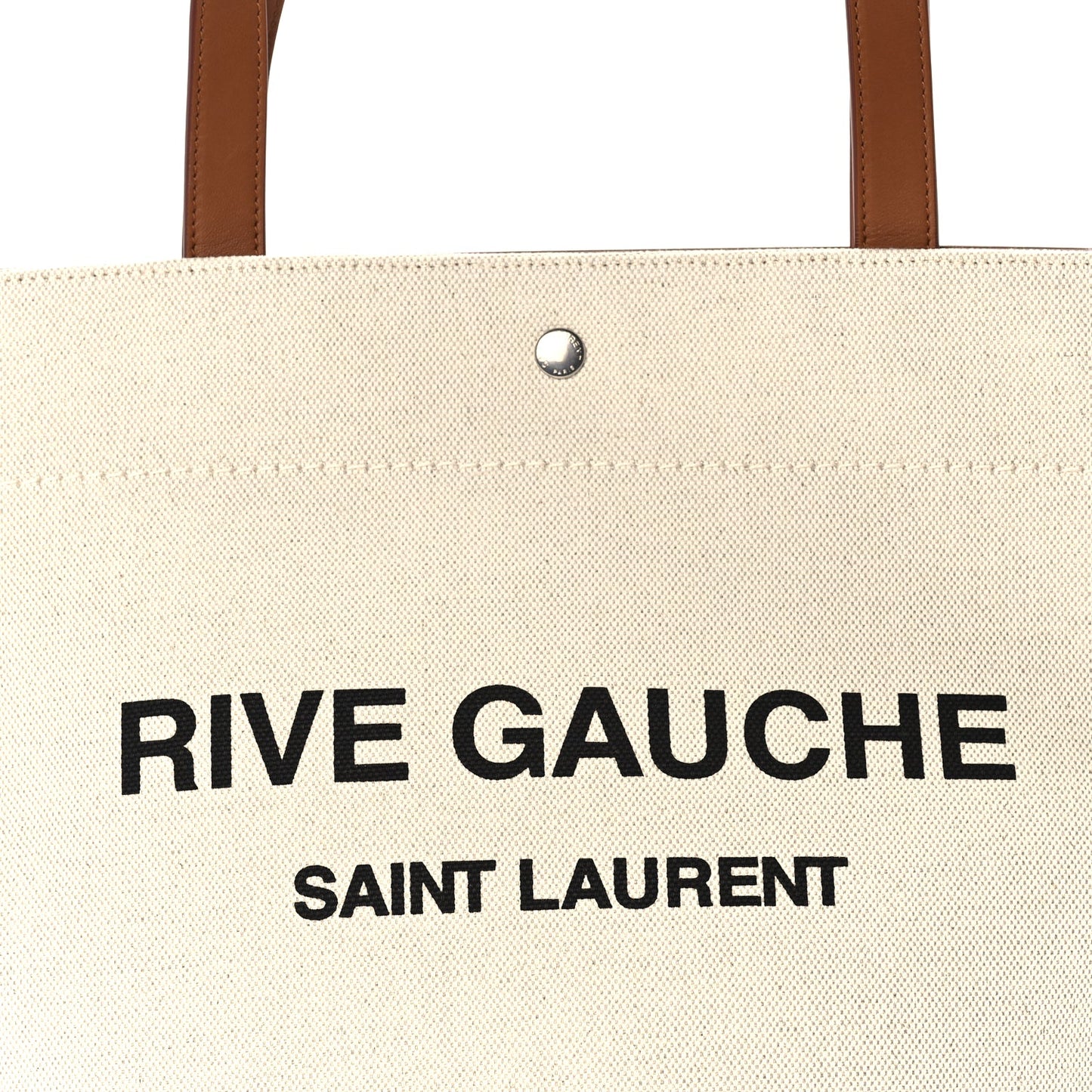Saint Laurent Linen Calfskin Rive Gauche Tote  Greggio Brick