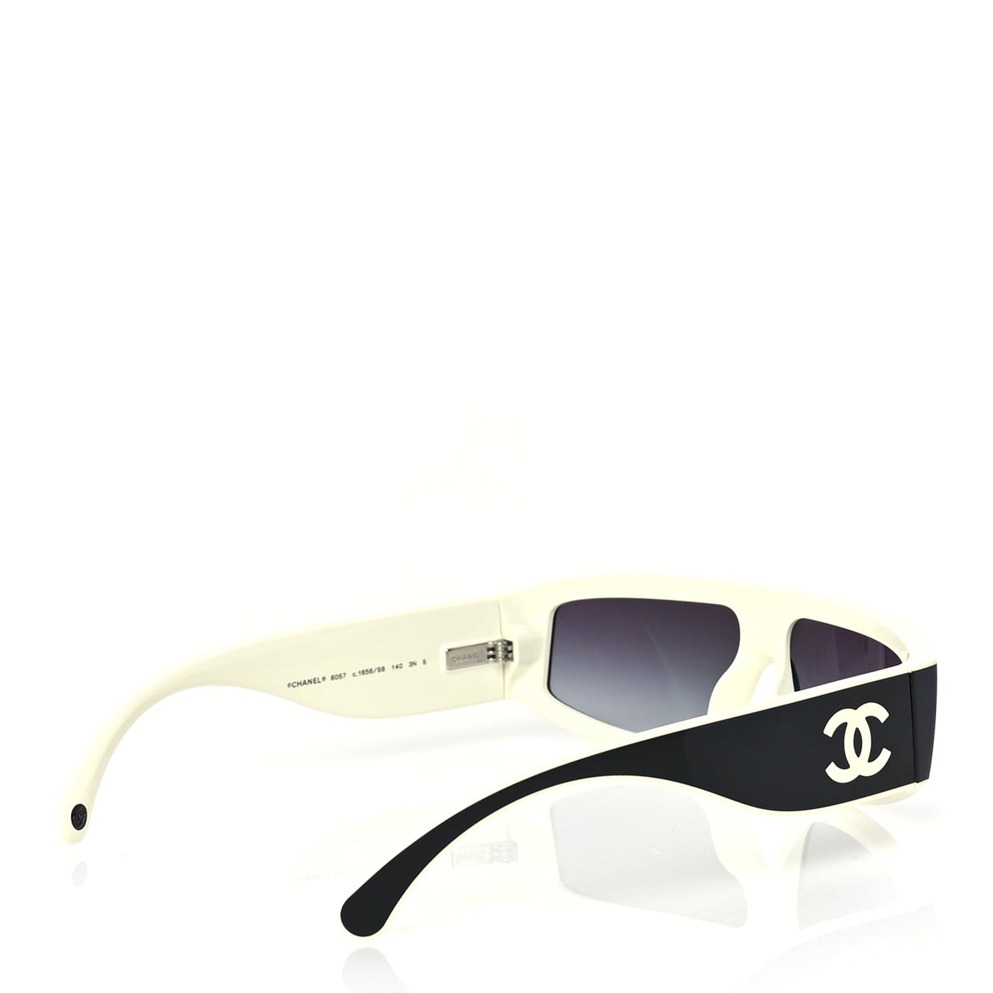Chanel Acetate Cat Eye Sunglasses 6057 Black White