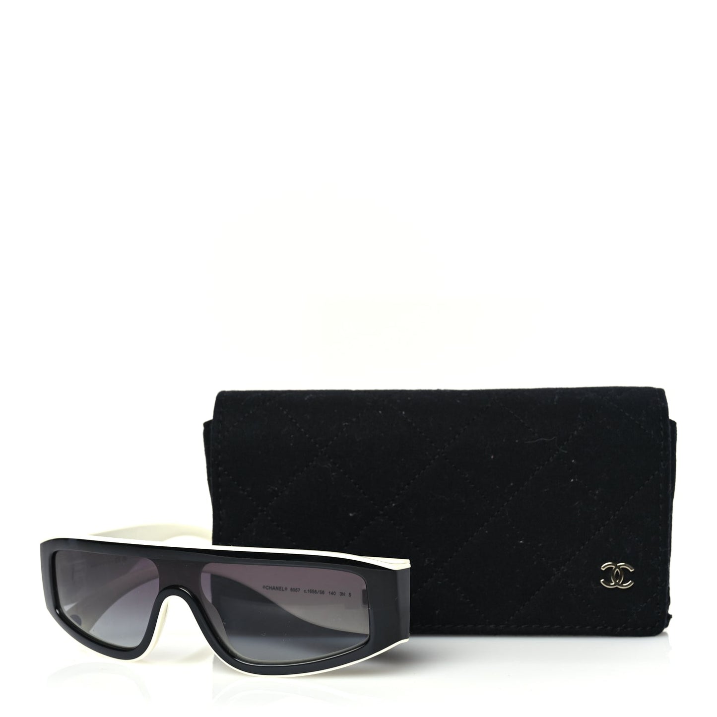 Chanel Acetate Cat Eye Sunglasses 6057 Black White