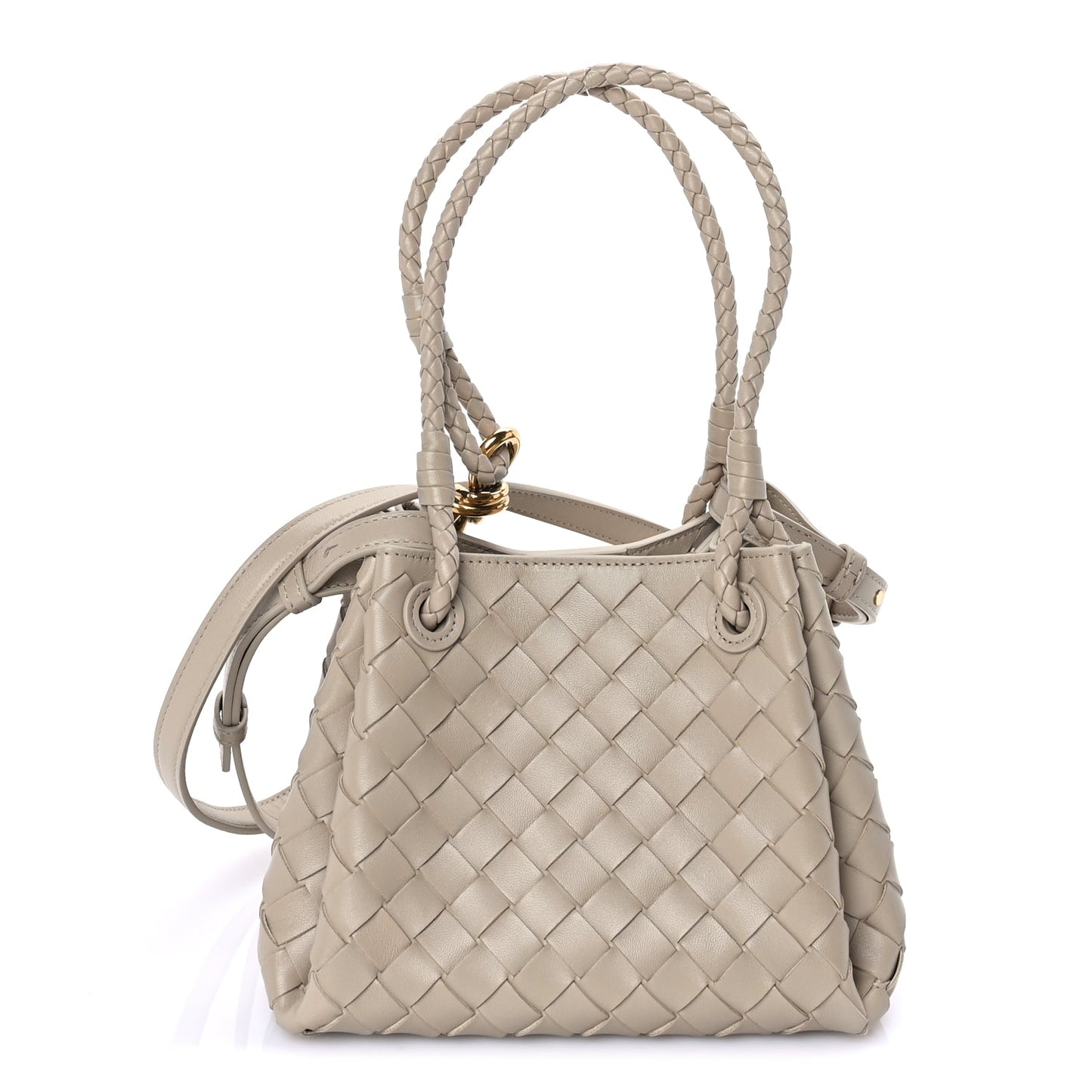 Bottega Veneta Nappa Intrecciato Mini Parachute Shoulder Bag Ecru