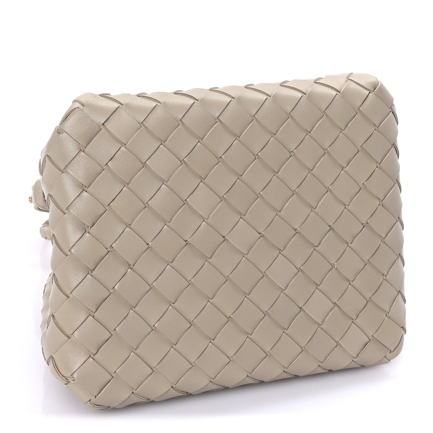 Bottega Veneta Nappa Intrecciato Mini Parachute Shoulder Bag Ecru