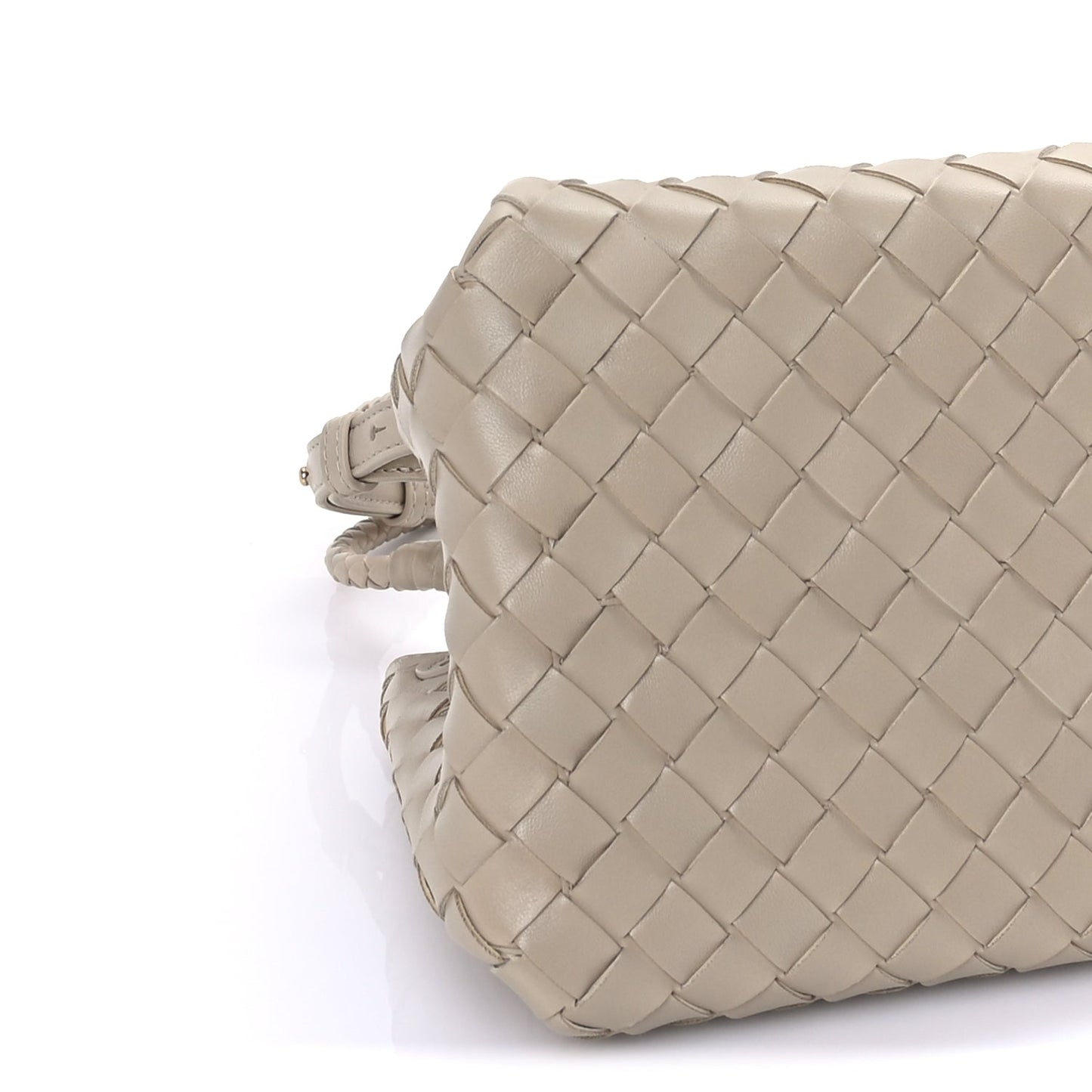 Bottega Veneta Nappa Intrecciato Mini Parachute Shoulder Bag Ecru