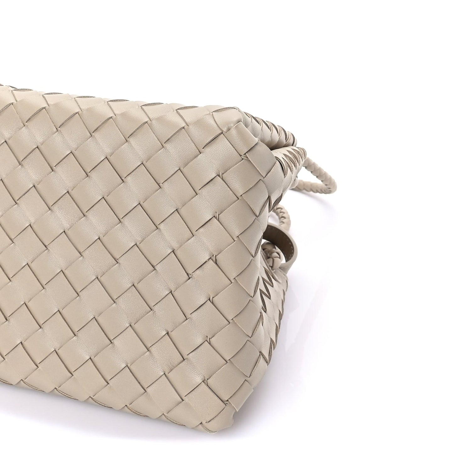 Bottega Veneta Nappa Intrecciato Mini Parachute Shoulder Bag Ecru